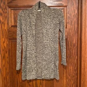 Blue Bird gray black heather knit cardigan sweater Small